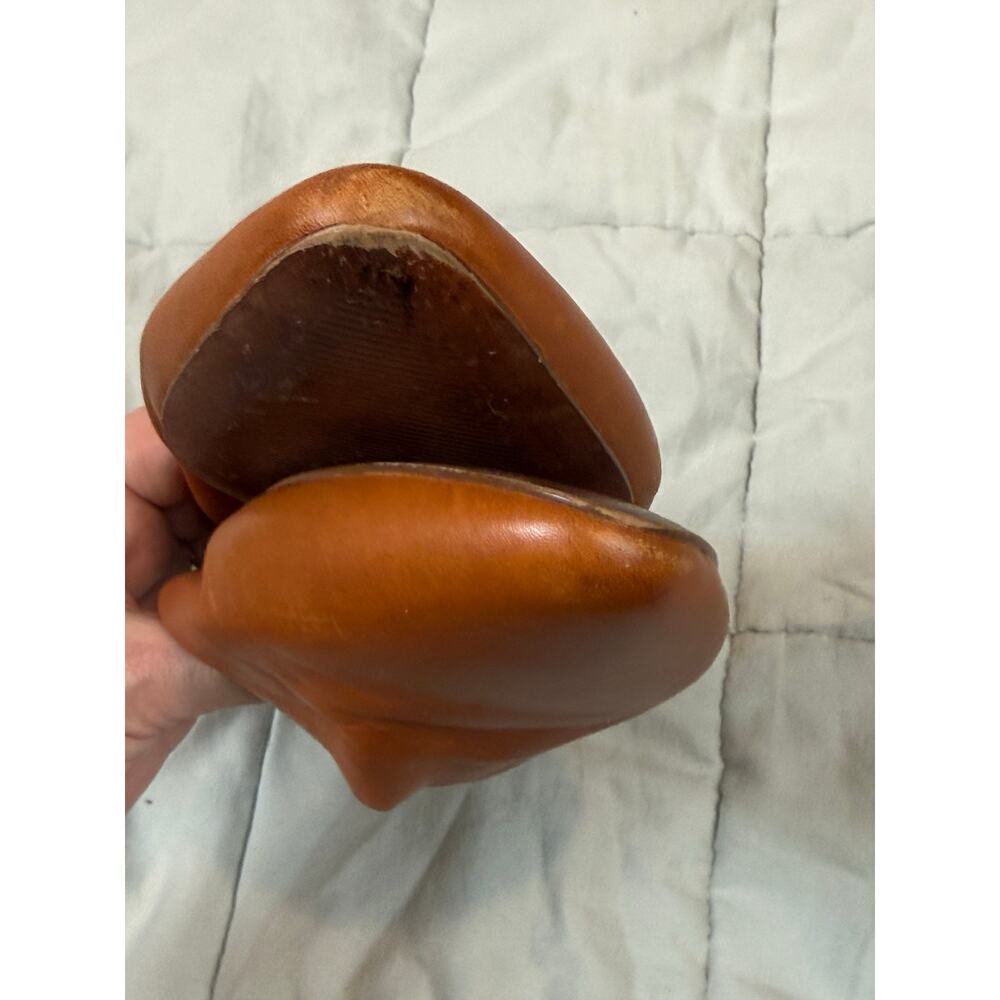 Madewell Camel Leather Remi Flats Mules Slides 9.5 l Brown Tan English Saddle - Picture 4 of 11